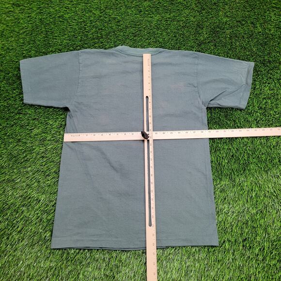 Vintage 90s Native-American Indian Wolf Shirt Medium 19x26 Green - Picture 3 of 13